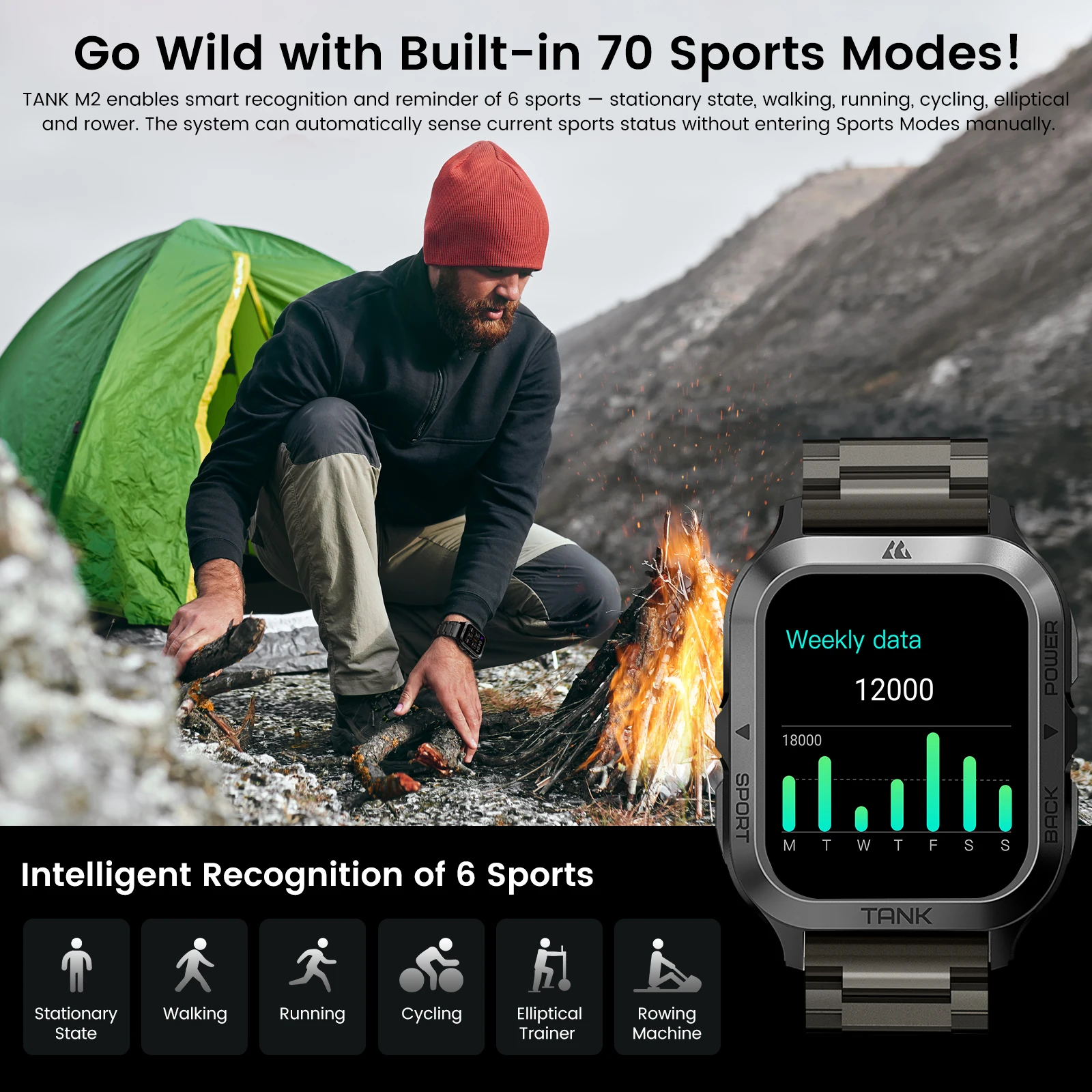 KOSPET TANK M2 Ultra Men Smartwatch Electronic Wrist Watches AI Voice Bluetooth Call 5ATM Waterproof Digital Mens Smart Watches