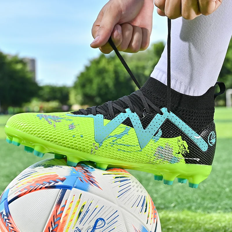 Soccer Shoes Men Kids Professional Football Boot Grass Outdoor Non-Slip Breathable Multicolor Trainning Sneakers Size 34-45