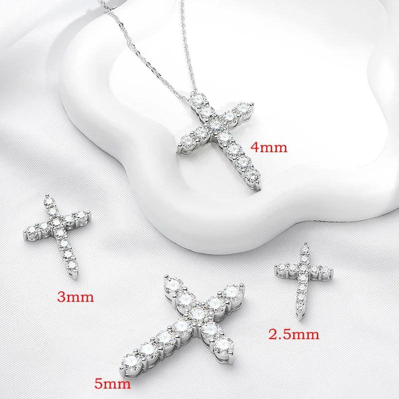 Smyoue Rhodium Plated 2.5-5mm Full Moissanite Necklace 2025 for Women new Sterling Sier Jewelry Party Pendant Top Quality