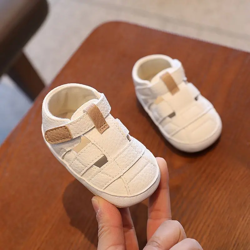 New Baby Sandals Baby Shoes Baby Boy Girl Sandals PU Soft Bottom Sole Anti-Slip Infant First Walker Crib Shoes Newborn Moccasins