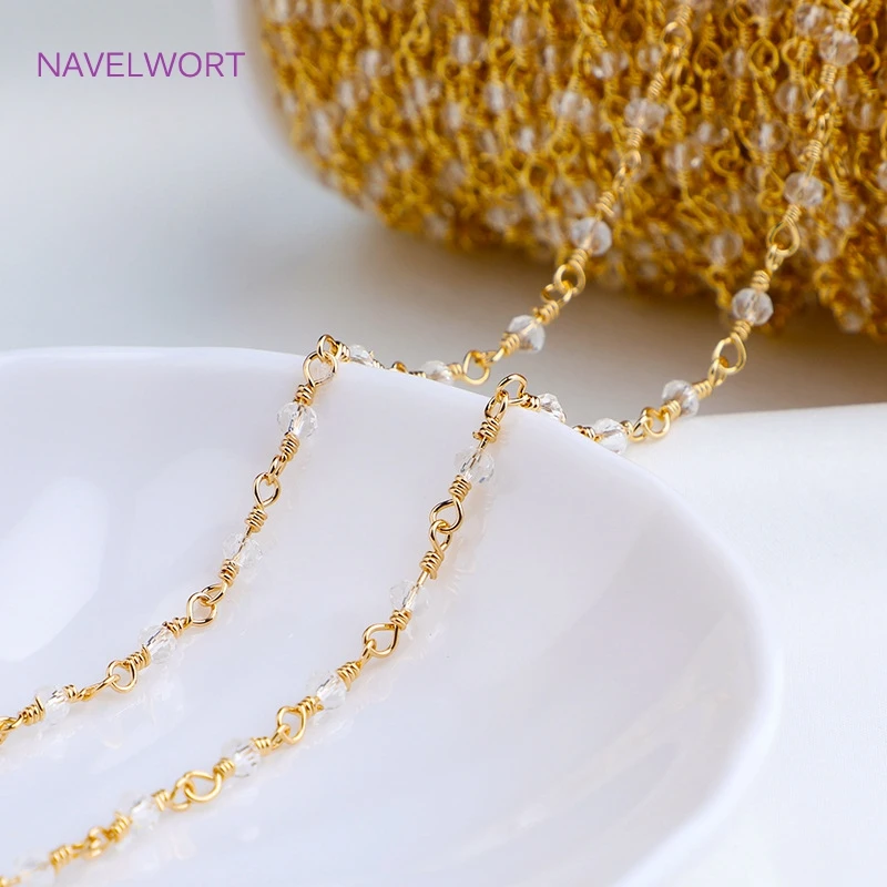 Wholesale Bulk Chains For Jewelry Making,14K Gold Plated Brass Metal Loose Chains DIY Handmade Jewellery Making Supplies