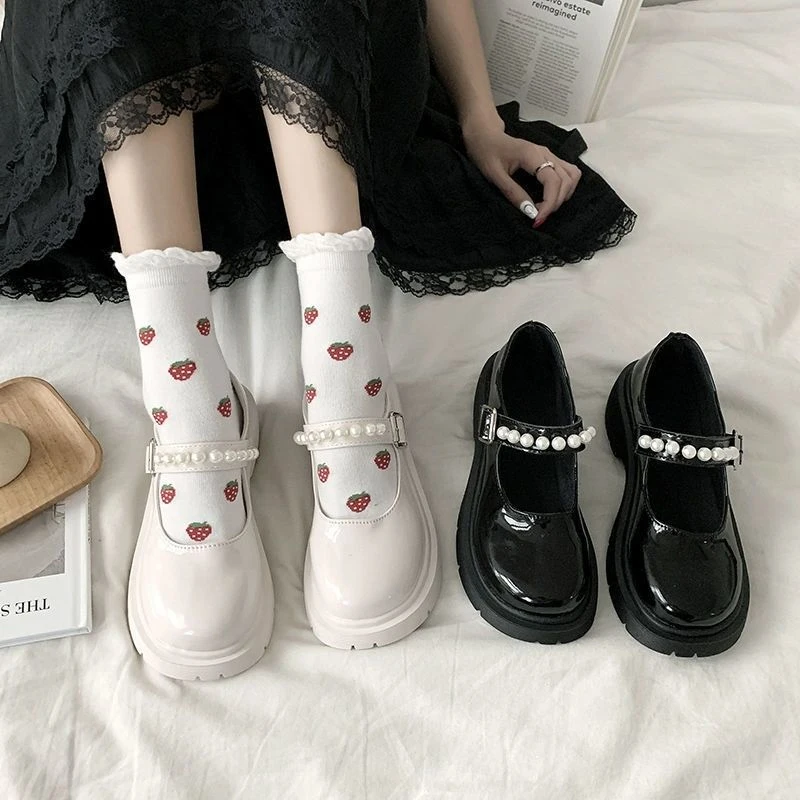 2023 Spring Platform Leather Shoes Women Flats Casual Oxford Loafers Thick Bottom Ladies 2025 new Wedge Lolita Shoes Mary Jane Ladies