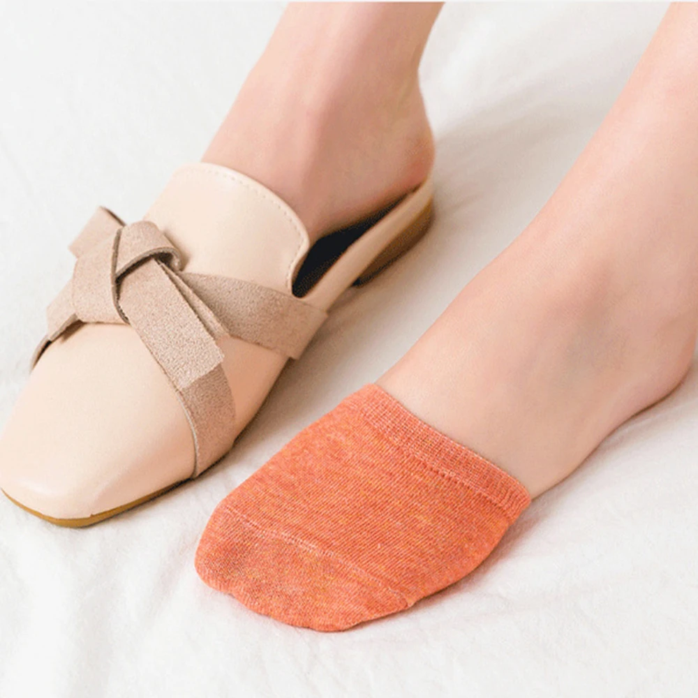 10 Pieces = 5 Pairs Forefoot Half Foot Toe Socks Women Summer Invisible Socks Cover Female Breathable No Show Socks Candy Color
