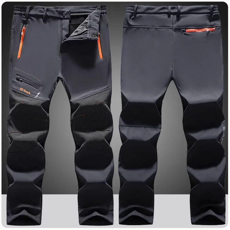 Men's Hiking Snow Waterproof Pants Skiing Winter Insulated Fleece lined Outdoor Water Repellent Camping,Walking,Fishing Trousers