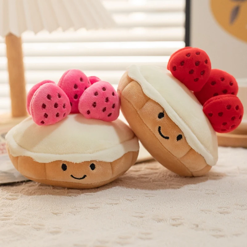 Adorable Strawberry Cake Plush Toy Stuffed Food Dessert Pillow Kawaii Sweet Birthday Party Decor Plushie 2025 new Creative Gift