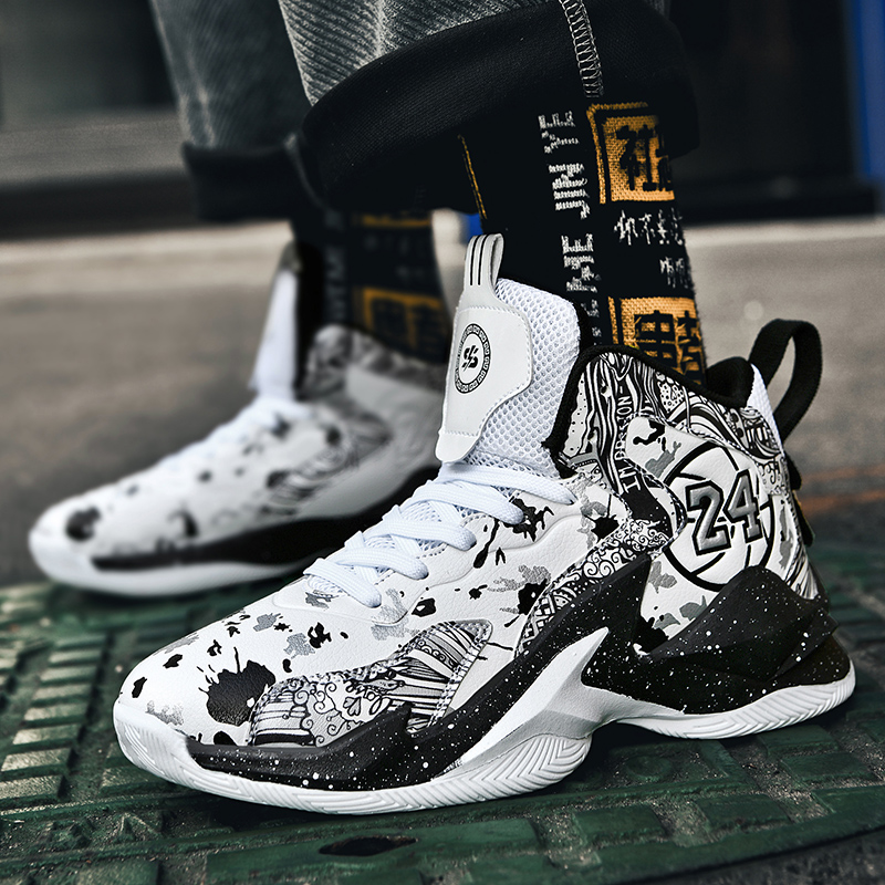 New High-Top Basketball Shoes Men Women Ankle Protection Non-Slip Sport Training Shoes Breathable Shockproof Basketball Boots