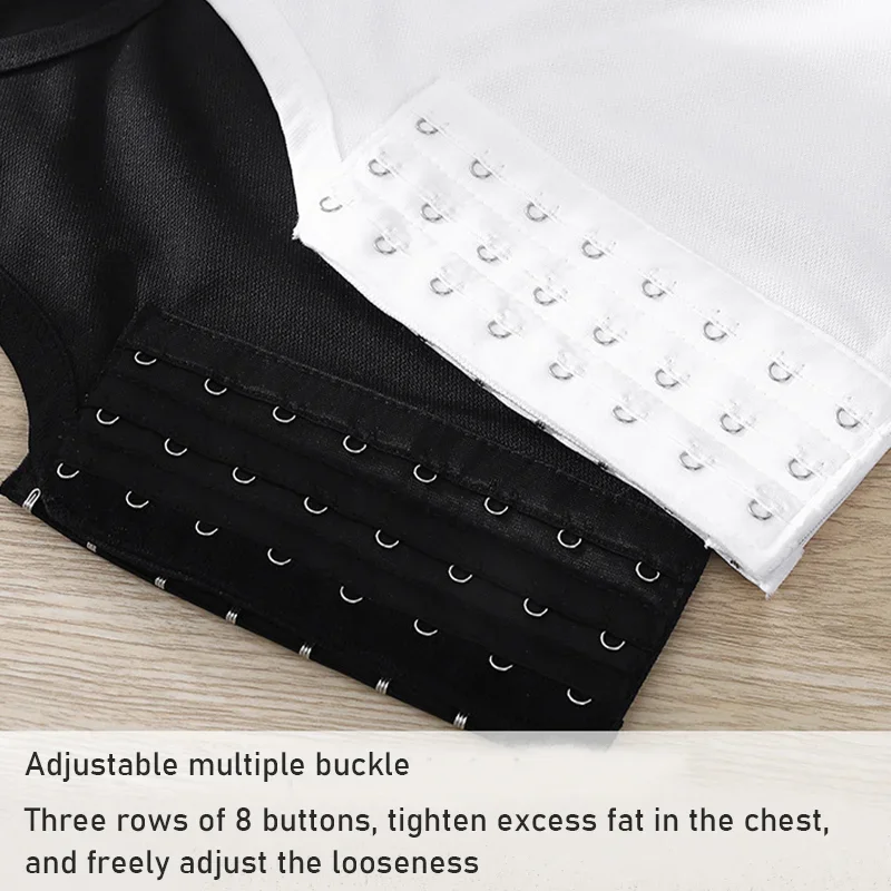Women Breathable Chest Breast Binder Side Buckle Short Chest Binder Underwear Tank Tops Underwear Shaper Bustier Chest Binder