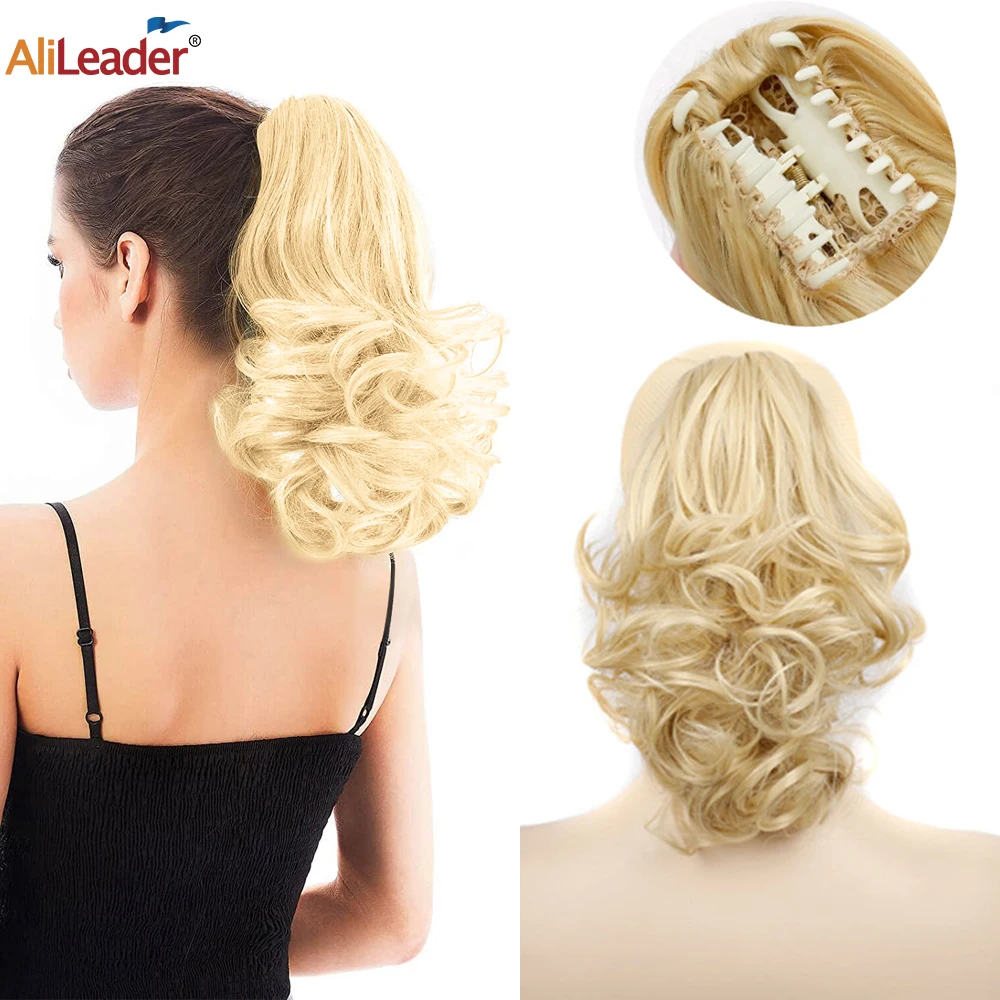 Updo Short Curly Synthetic Ponytail Clip Claw Extensions Jaw Clip Gorgeous Wavy Ponytail Hairstyle Clip Grab Wavy new 2025 Pony Tail