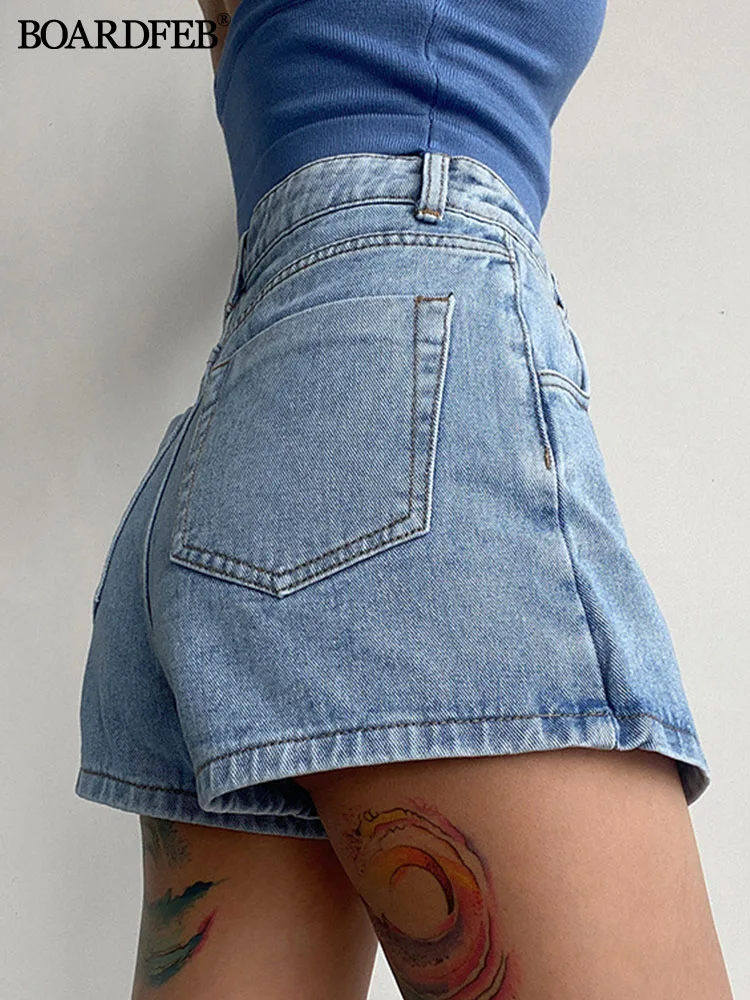 Denim Skirt Shorts Women Y2K Casual Summer Solid High Waist Shorts Asymmetrical A-Line Female Streetwear Jean Mini Skirts