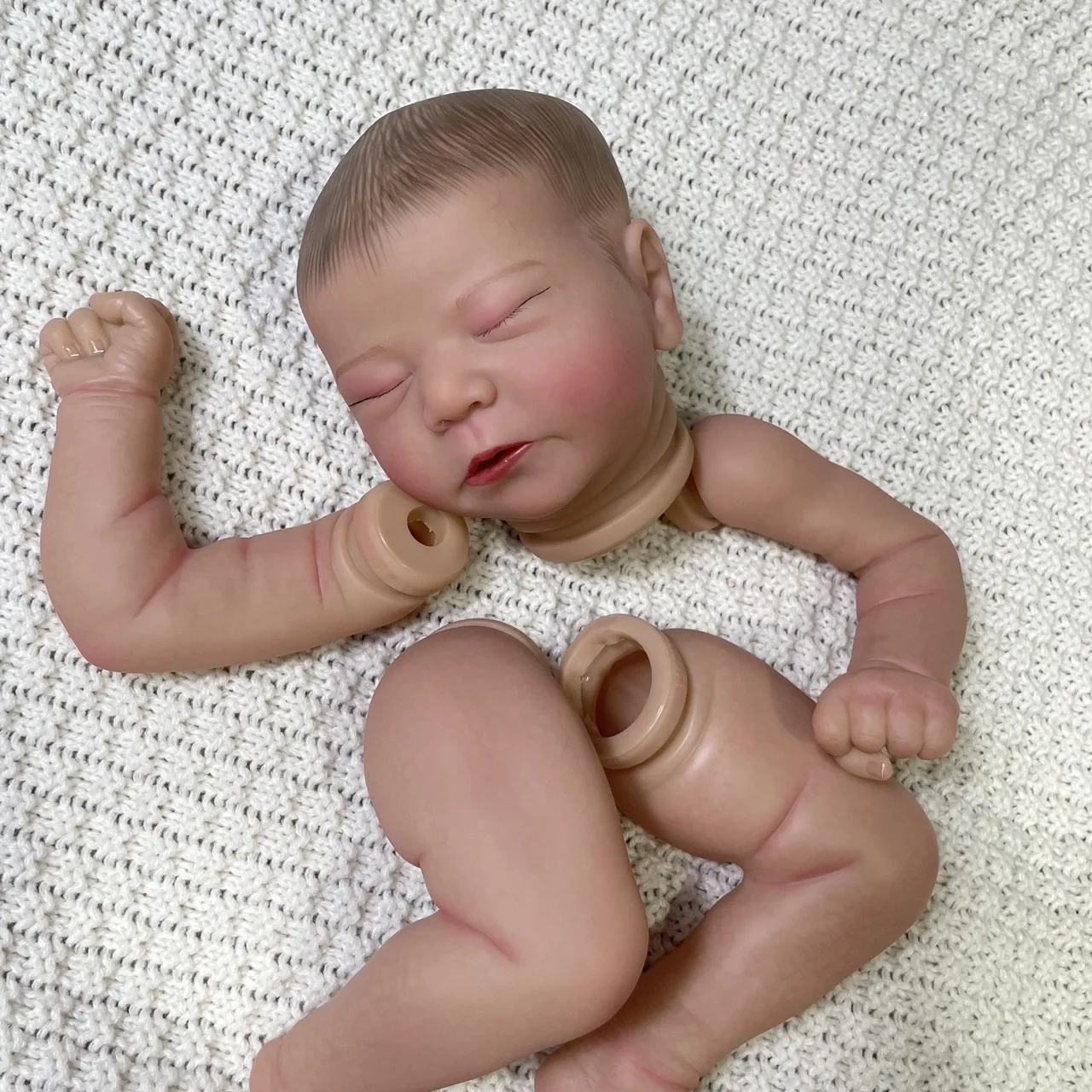 20Inch Already Painted Reborn Doll Kit Chase With Cloth Body 3D Painted Skin Mold High Quality Handmade Doll Parts