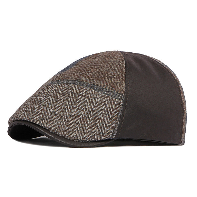2023 Autumn and Winter Polyester Patch Newsboy Caps Flat Peaked Cap new Men and Women Painter 2025 Beret Hats 128