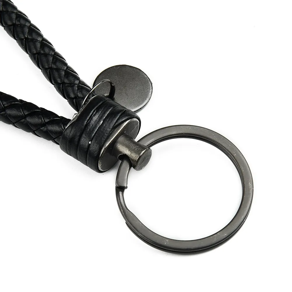 Keyring Leather Strap Braided Rope PU Leather Braided Woven Rope Car Key Ring Accessories Keychain Universal