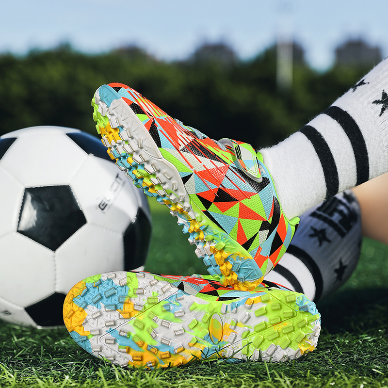 New Soccer Rotary Shoes for Kids Teenagers Boys Long Spikes Sneakers Children Soccer Cleats Football Shoes Zapatos De Futbol