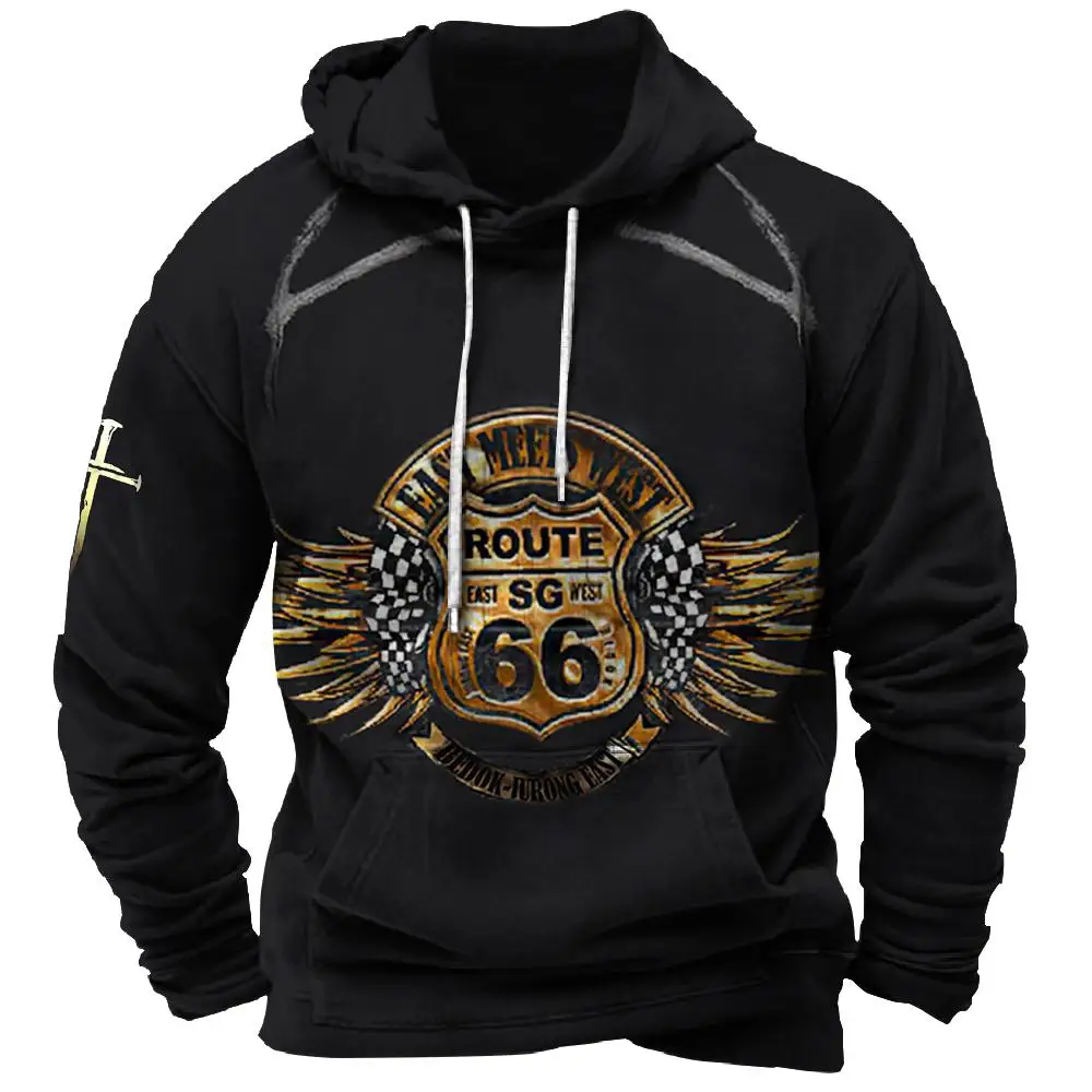 Men's Sweater Winter Hoodie Vintage Long Sleeve Street new 2025 Long Sleeve Pullover Casual Racing Print Tops Sweatshirt Street Clothes