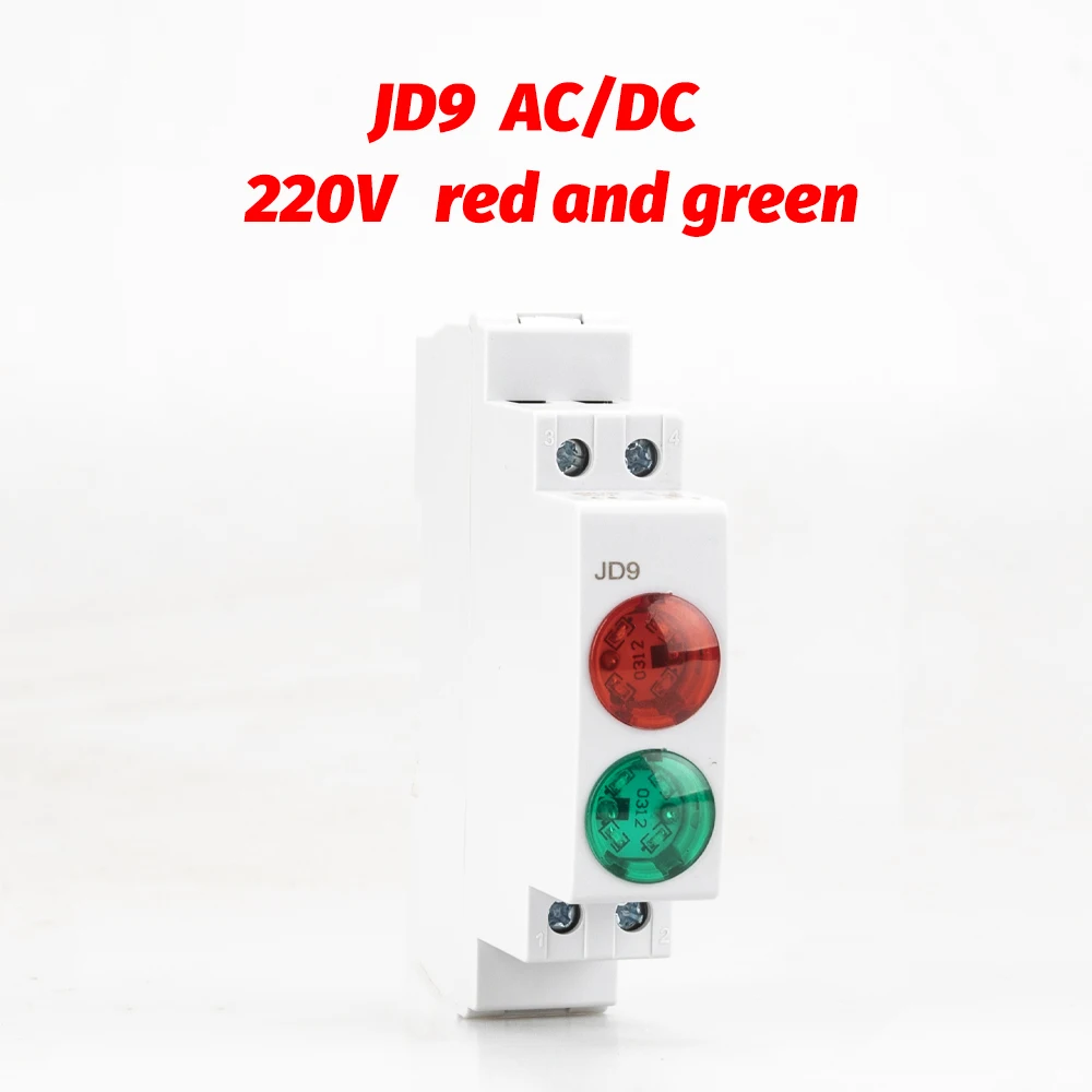 Din Rail Mount LED Signal Lamp Series AC/DC 24V 220V Indicating Pilot Lights JD9