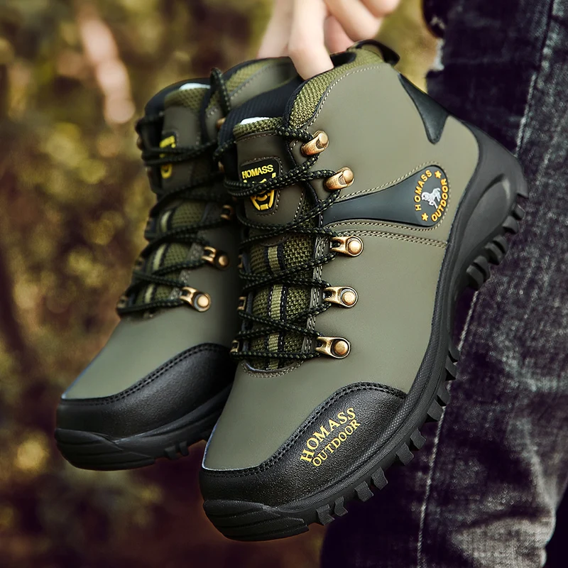 2023 new Hiking 2025 Boots Men Waterproof High Top Trekking Boots Leather Men Outdoor Boots For Men Big Size New Arrivals Outdoor Shoes