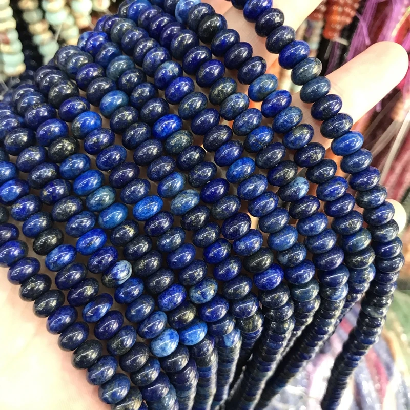 Cheap 5*8mm Rondelle Stone Beads Round Jades Chalcedony Loose Spacer Beads for Jewelry Making Bracelet Necklace DIY