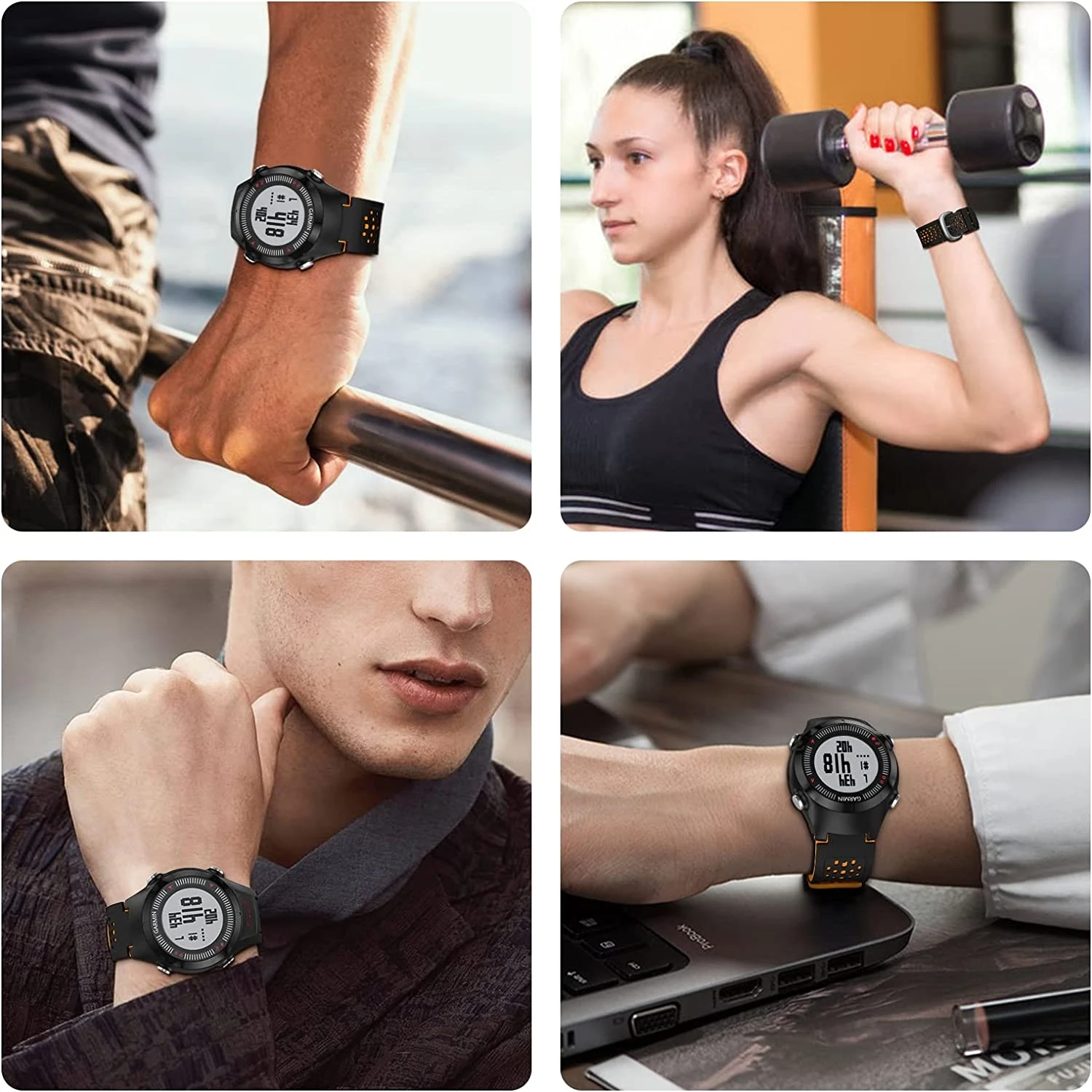 For Garmin Approach S2/S4 Sports Watch Strap Two Tone Silicone Replacement Strap for Approach S2/S4 GPS Golf Watch