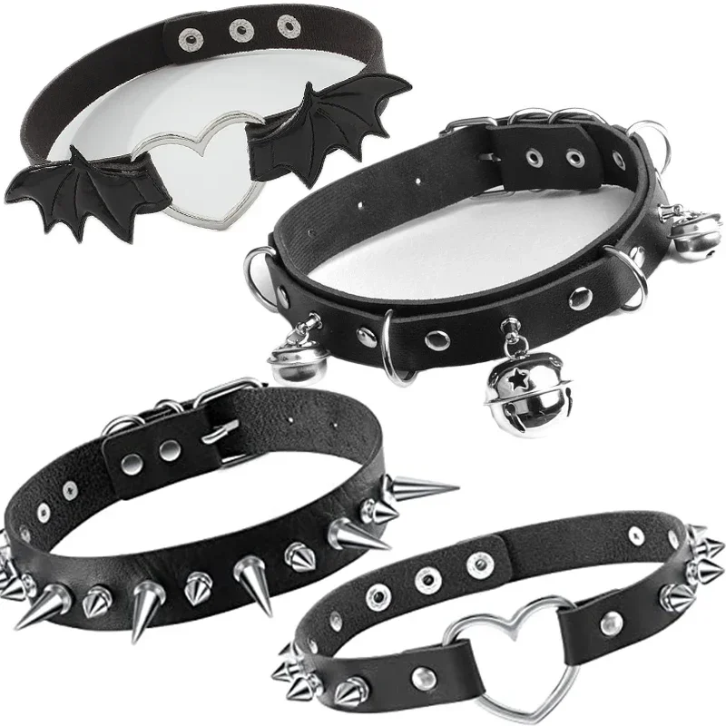 20Styles Cosplay Punk Collar Choker new Sexy Haruku PU Leather 2025 Black Chokers Necklace Chain Pendant Women Rock Gothic Neck Jewelry