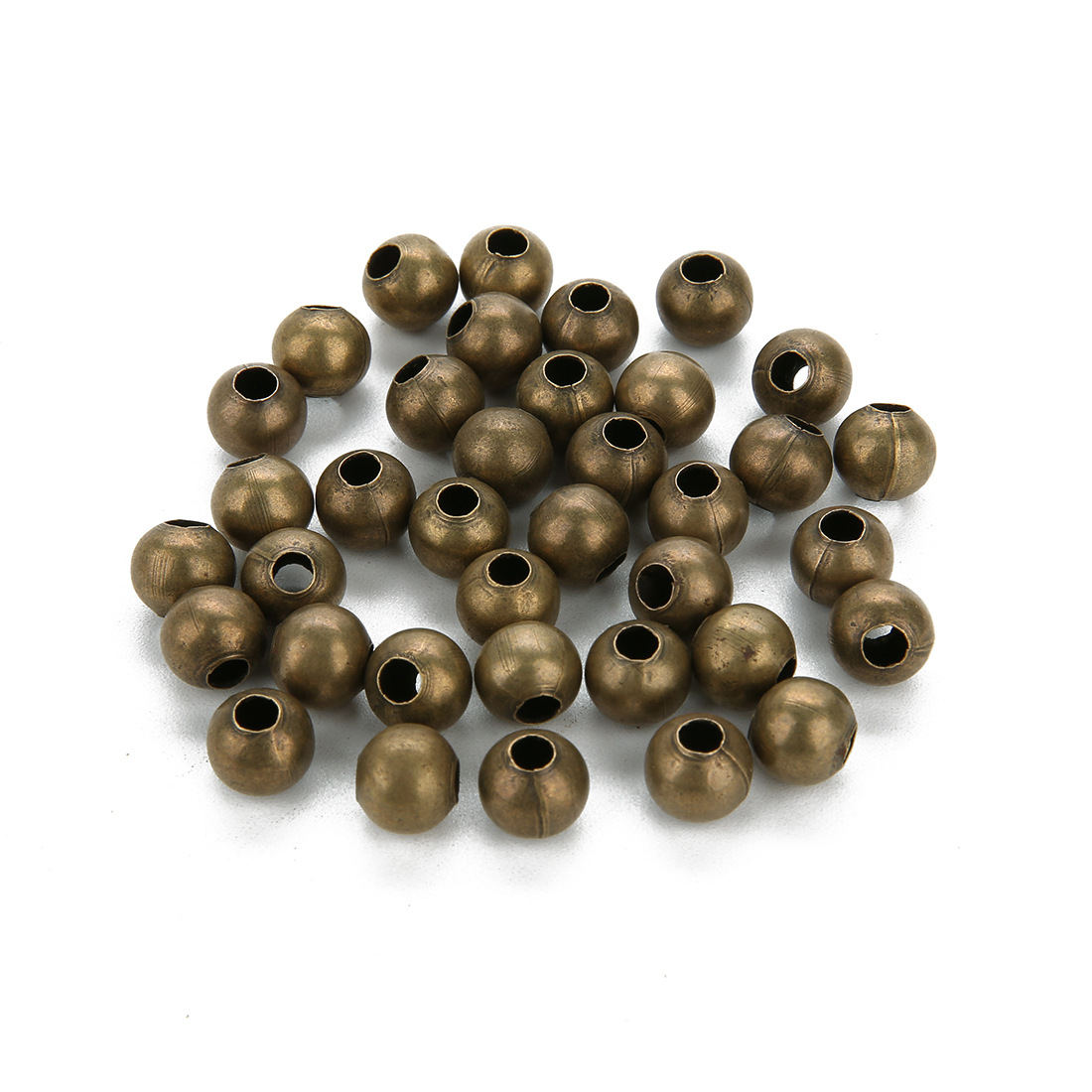 Gold/Bronze/Silver Color Tone Metal Beads Ball Spacer Round Seed Beads for Jewelry Making Findings Accessories DIY 3/4/6mm