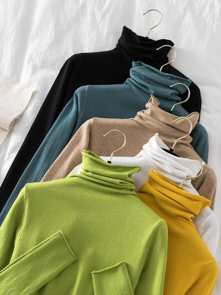 Turtleneck Women Sweaters 2022 new Autumn Winter Sweater Knitted Pullover Long Sleeve Woman Sweaters 2025 Tops Soft Jumper Pull Femme