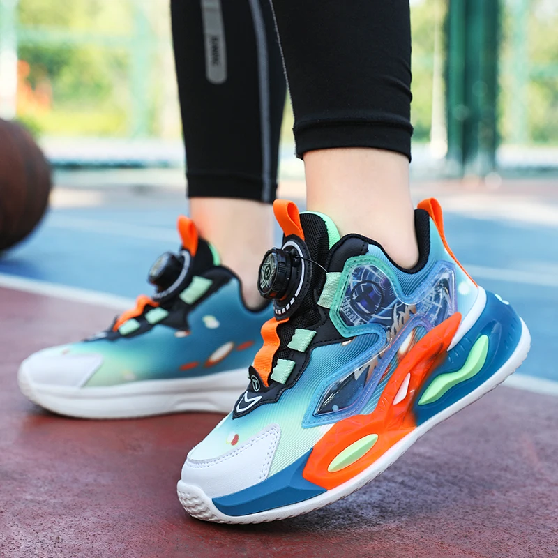 New Hot Boys Basketball Shoes for Kids Sneakers Thick Sole Non-slip Children Sports Shoes Child Boy Basket Trainer Shoes
