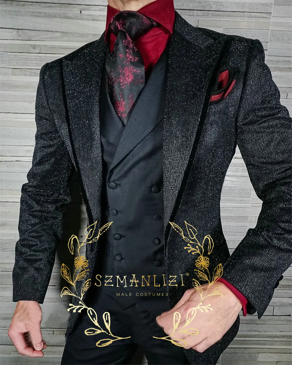 2023 Latest Deisgn Shiny Black Blazer Sets Men Suits Wedding Suits For Men new 3 Piece Slim Fit Men's Party Tuxedo Groom 2025 Formal Wear