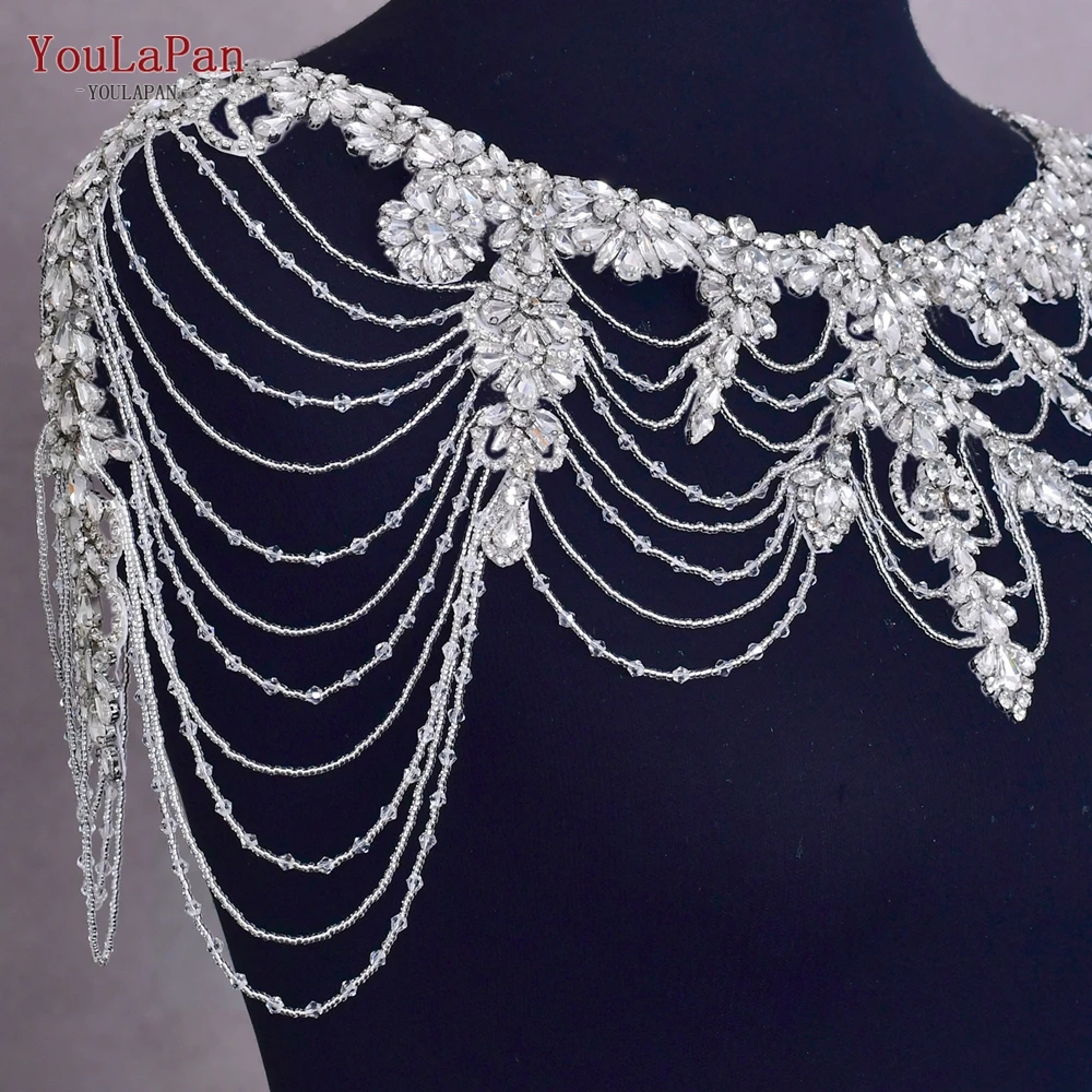 YouLaPan SG26 Wedding new Bridal Cape with Rhinestones Tassel 2025 Chain Wedding Jacket Bolero Top Evening Party Bridal Shawl Woman Wraps