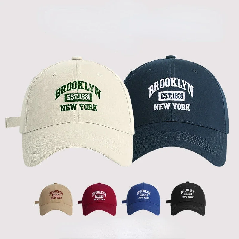 Letter Embroidered Baseball Cap Women Hard Top Big Brim Cap Outdoor Sunscreen Unisex Snapback Hat Sports Casual Men Hip Hop Hat