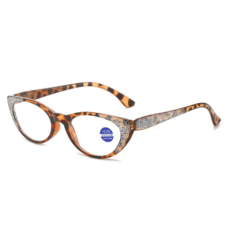 New Vintage Diamond Cat Eye Reading Glasses Women Anti Blue Light Presbyopic Glasses Diopter +1.0 1.5 2.0 2.5 3.0 3.5 4.0
