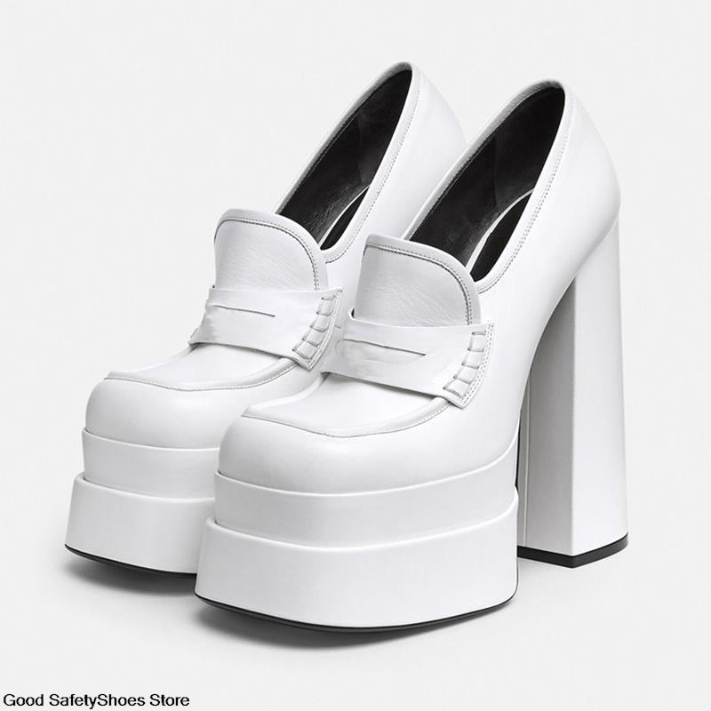 High Brand Heels 2023 Platform Women Pumps Office Lady Chunky Punk Gothic Y2K JK Shoes Loafer Female Size35-42 99ea