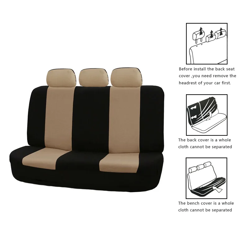 Rear Bench Car Seat Covers Composite Fabric Split Bench Back Seat Protector,Car Interior Covers Universal Szie