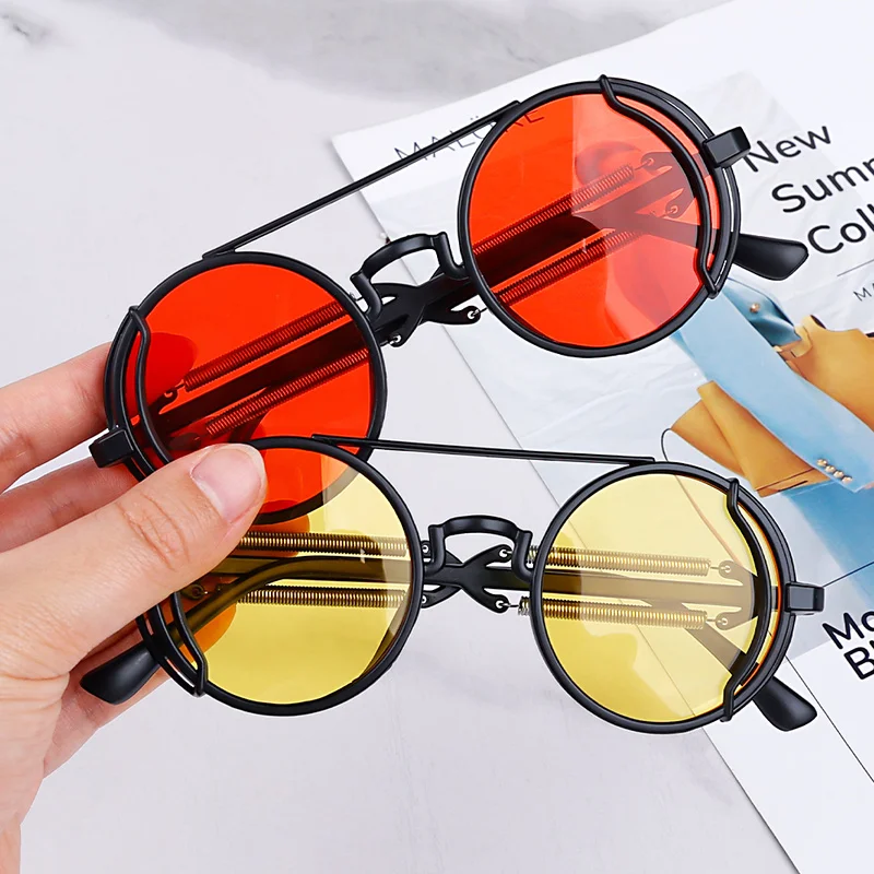 2023 Classic Steampunk Glasses Women Sunglasses Metal Luxury Brand Design Men Eyeglasses Vintage Women Sun Glasses Mirror Uv400