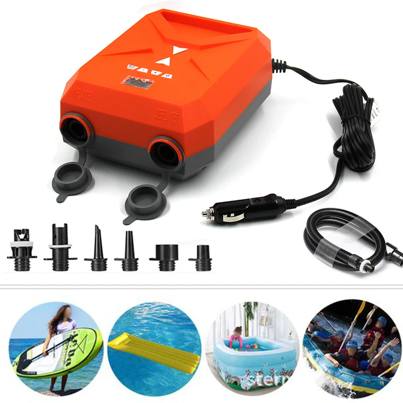 20PSI SUP Electric Pump For Boat Air Compressor 12V Auto High Pressure Pump Inflatable For Outdoor Surfboard Paddle Dual Stage