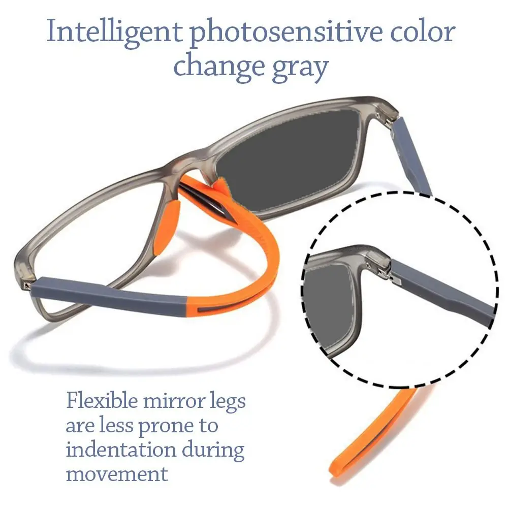 TR90 Frame Photochromic Myopia Glasses for Men Women Lightweight Myopia Eyewear Unisex Vintage Trendy Short Sighted Eyeglasses