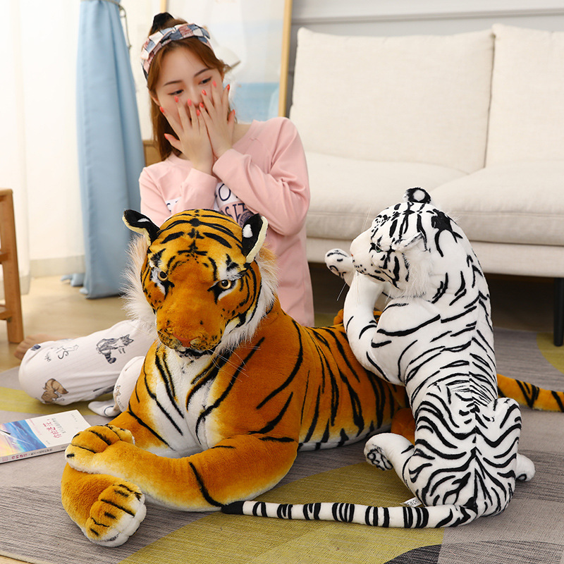 Lifelike Tiger Stuffed Animal Cute Realistic Tiger Plush Toy Gifts for Kids Boys Girls Birthday Children's Day Indoor Home Decor