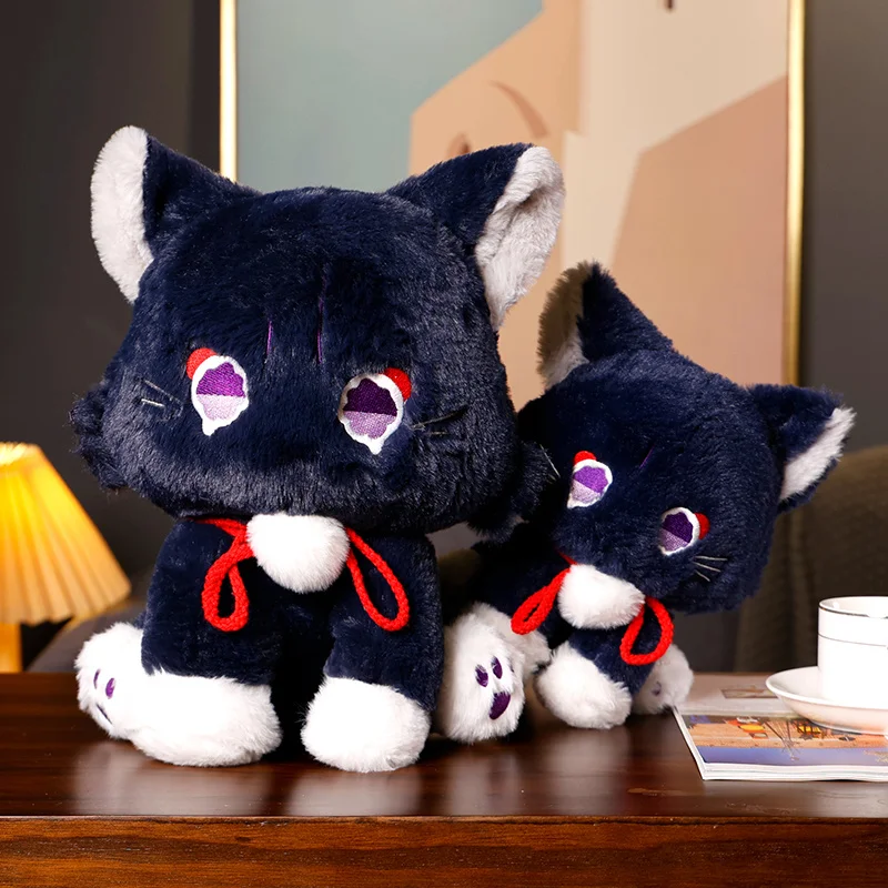 Genshin Game Anime Figure Doll Cute Cat Plushie Toy Impact Wanderer Pet Scaramouche Cat Toy Cosplay Mascot Doll Gift For Kids
