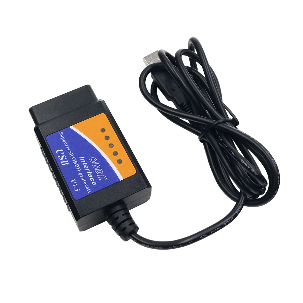 ELM327 USB V1.5 OBD2 Scanner with CD Manual OBDII Automotive Fault Detector