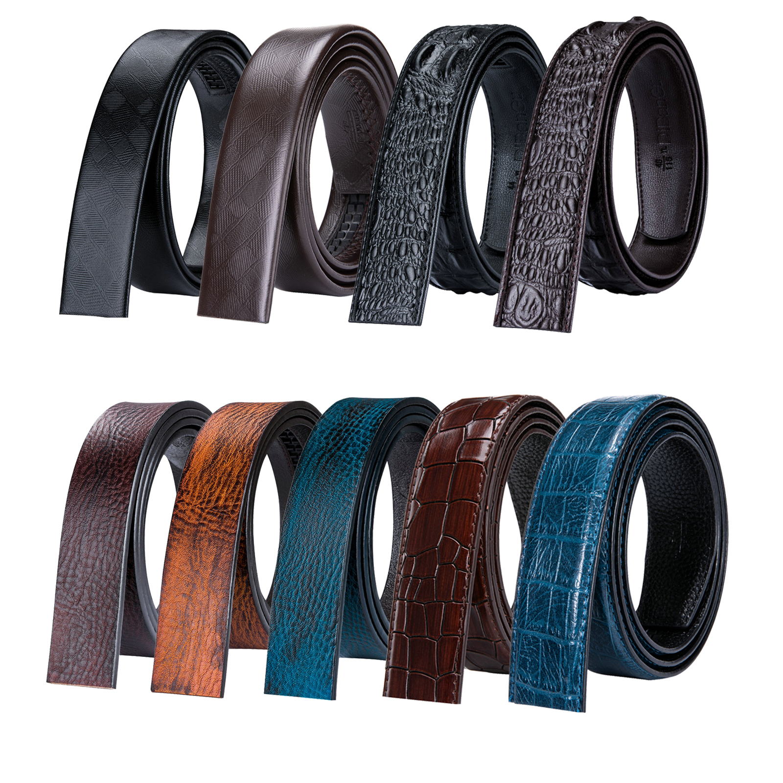 3.5cm Men's Belt without Buckle High Quality Cowskin Genuine Leather Belt no Buckle Automatic Leather Replacement Belt for Mens