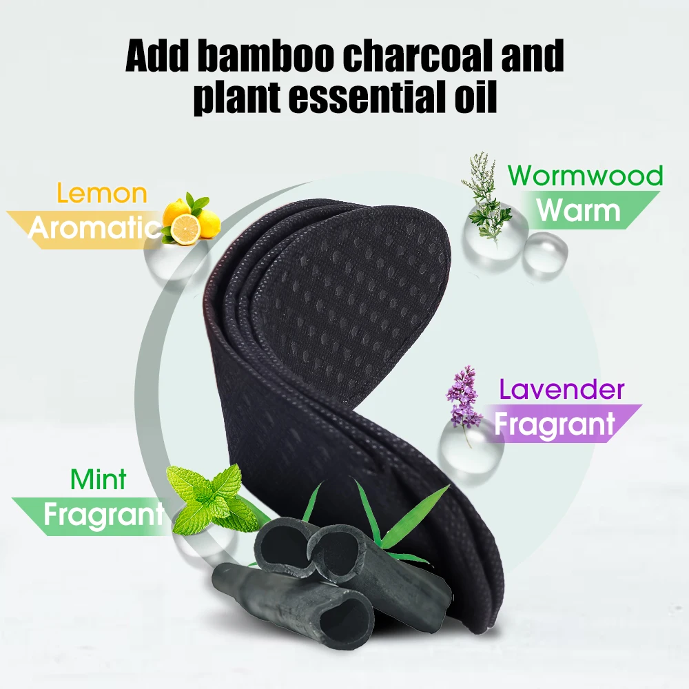 Insoles Foot Bamboo Deodorant Charcoal Insert Light Weight Breathable Thin Sport Shoes Pad Absorb Sweat Insole Men Women smile