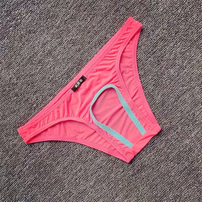 Open Crotch Mens Panties See Through Hole Male Underpants Jockstrap Buttocks Hollow Out Erotic Underwear