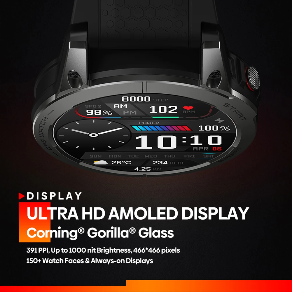 Zeblaze Stratos 3/Zeblaze Vibe 7 Lite Bluetooth Smartwatch 1.47'' IPS Display Voice Call 100+ Sport Modes Health Monitor Watch