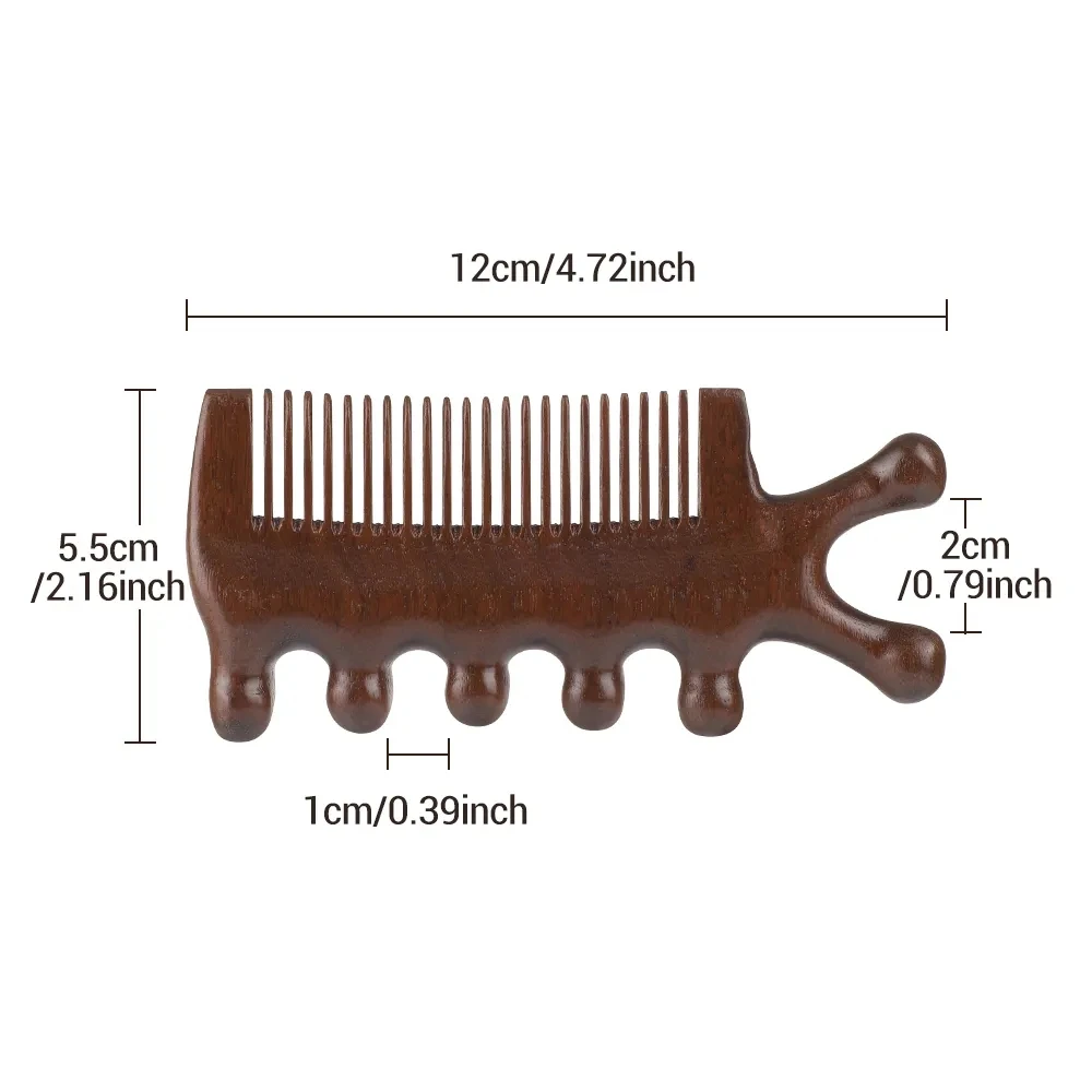 Meridian Massage Comb Sandalwood Head Meridian Scalp Massager Body Guasha Tool Anti-static Comb Eye Shoulder Neck Massager