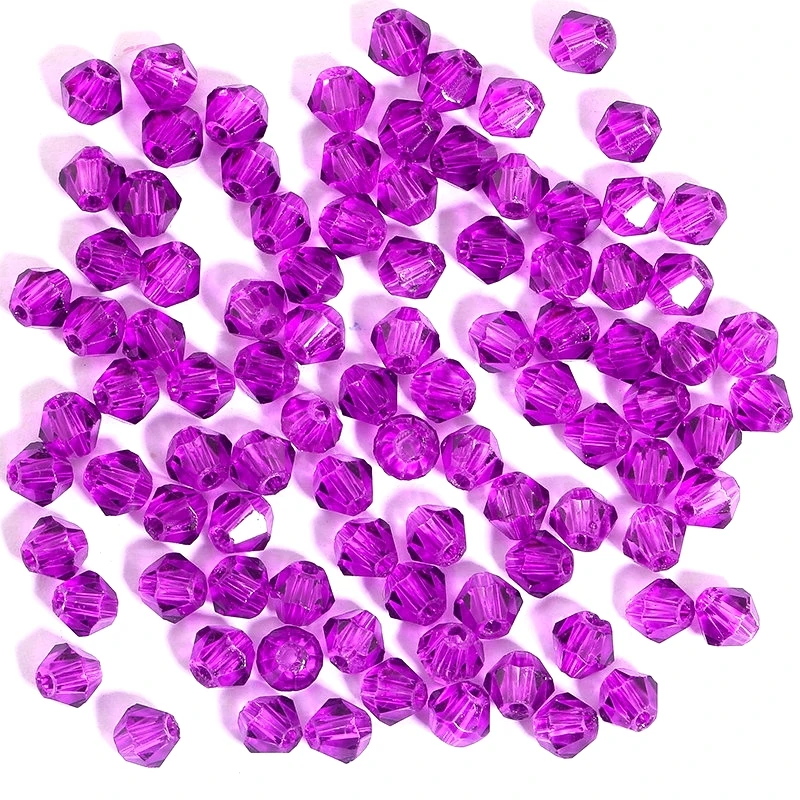 100Pcs 4MM Glass Beads Bicone Shaped Beads Faceted Crystal Beads for for Jewelry Making Bracelet Nacklace Earrings DIY Beading