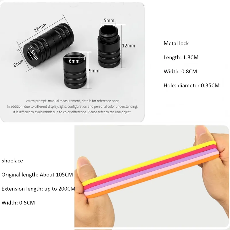 2024 New Elastic No Tie Shoelaces Semicircle Shoe Laces For Man and Women Sneakers Quick Lazy Metal Lock Laces Shoe Strings