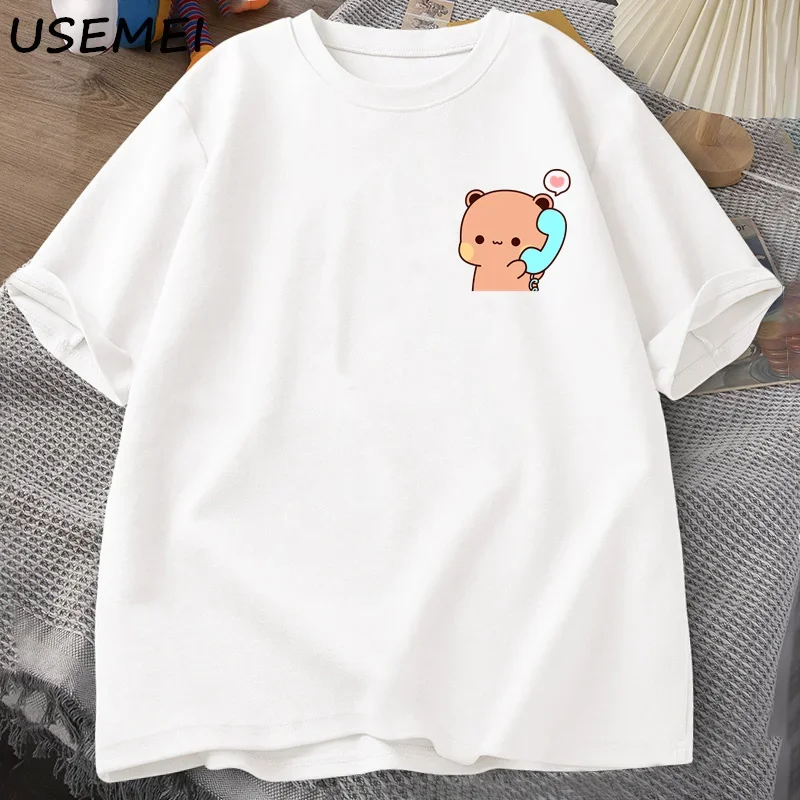 Dudu Is Making A Call To His Bubu T Shirt Women Men Couple Funny T Shirts Cute Panda Bear T-shirts Summer O Neck Mens Clothing