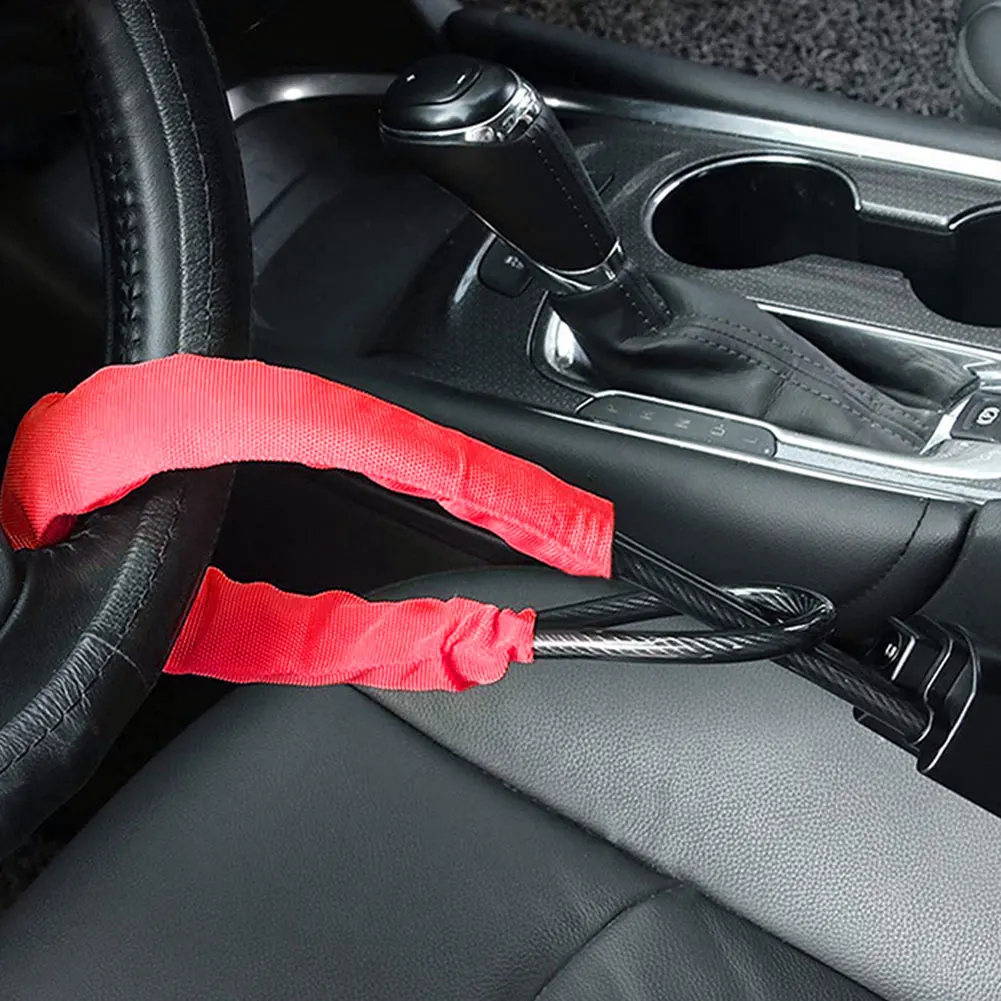 Universal Car Anti Theft Lock Steel Cable Car Anti-Theft Devices with 2 Keys Seat Belt Anti-Theft Lock Portable for Auto Vehicle