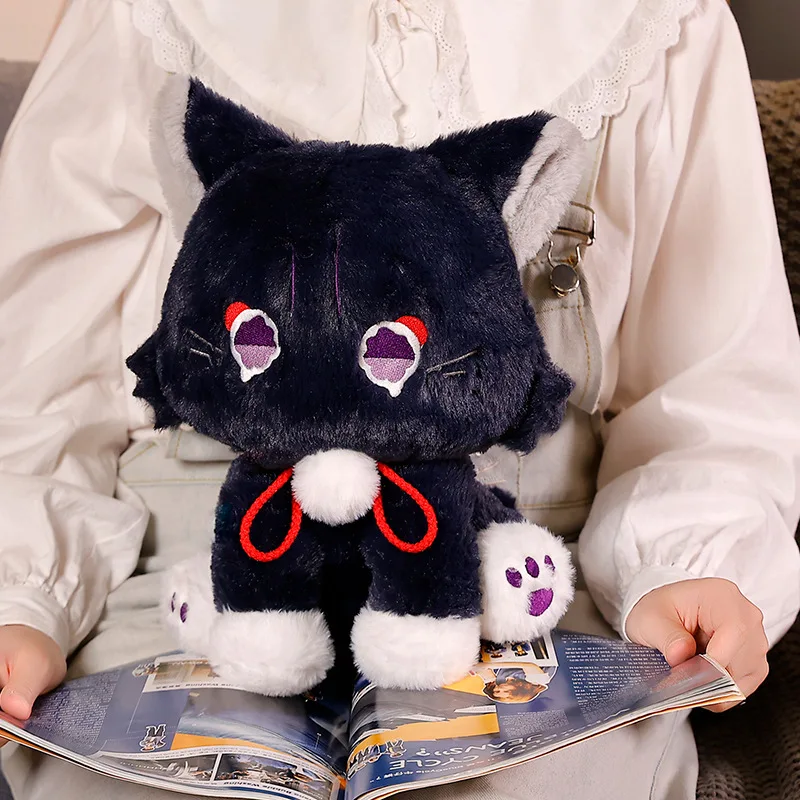 Genshin Game Anime Figure Doll Cute Cat Plushie Toy Impact Wanderer Pet Scaramouche Cat Toy Cosplay Mascot Doll Gift For Kids