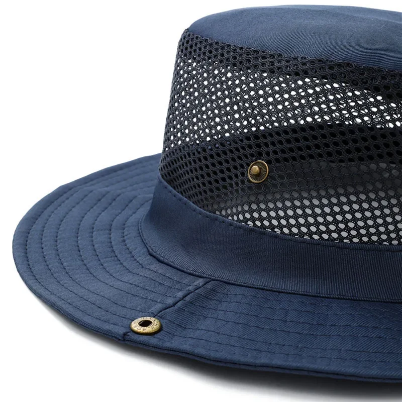 Men Women Outdoor 2025 Beach new Seaside Sun Hat Shade Breathable Bucket Hat Male Summer Fishing Trekking Collapsible Mesh Fisherman Caps
