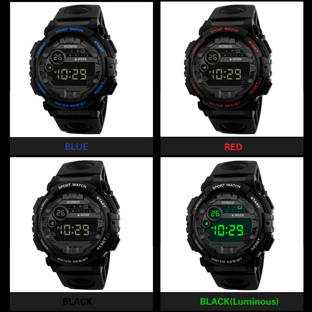 Cool Luminous Men Sport Watch High-end Silicone Strap Military Wrist Watch Led Calendar Digital Watch Reloj De Hombre
